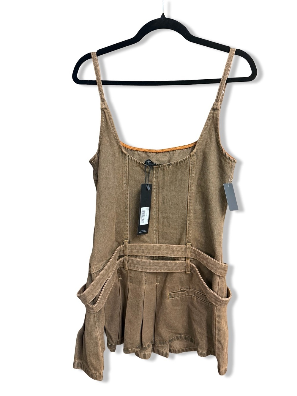 Lioness Biker Mini Dress Petrol Brown Denim belted Revolve NWT L - Picture 5 of 8
